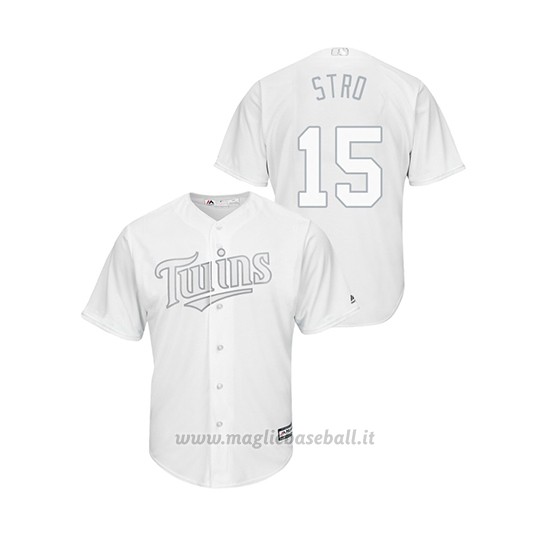 Maglia Baseball Hombre Minnesota Twins 15 Jason Castro 2019 Players Weekend Replica Bianco